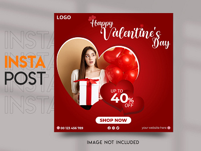 Valentine's Day Social Media Post Design by Graphic Wing graphic wing