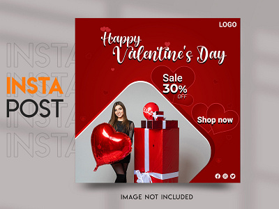 Valentine's Day Social Media Post Design by Graphic Wing graphic wing