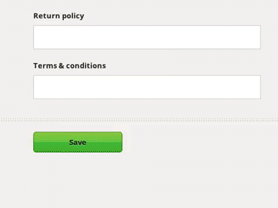 Write your return policy with one click (ok two) animation minmal tictail ui wysiwyg