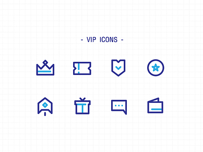 VIP icons crown gift icon line message rocket vip