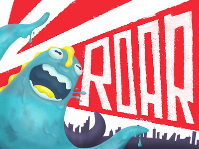 Slimy menace blob cartoon illustration ipad pro monster procreate roar