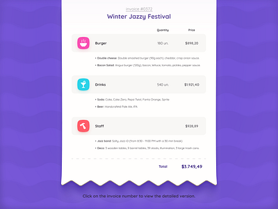 Digital Invoice Template digital event planning events figma invoice template