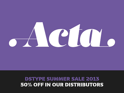 Summer Sale Suggestion: Acta dstype promotion