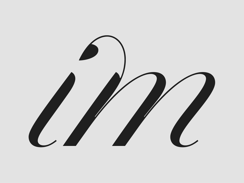“im” ligature dstype im penna selected glyph typography