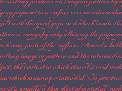 Perfil script stencil swashes typography