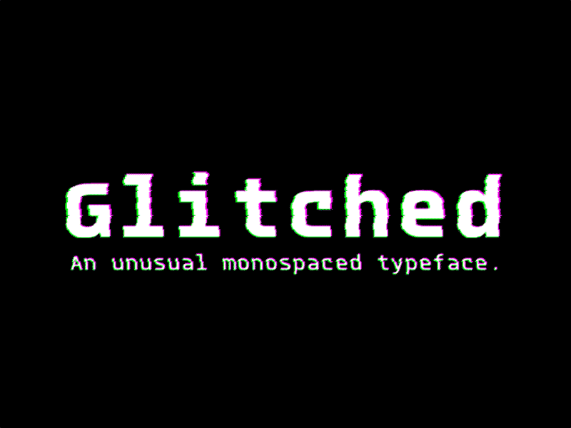 Glitched dstype retro sans typeface typography