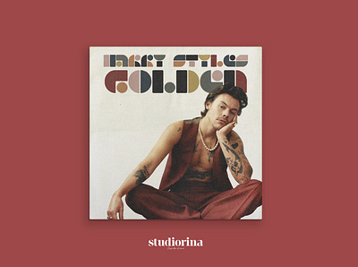 Harry Styles - Golden Coverart by Studiorina 2d adobe illustrator adobe photoshop albumcover artist artwork brand branding cdcover cover coverart coverdesign design graphic design illustrator minimal music photoshop singlecover typography