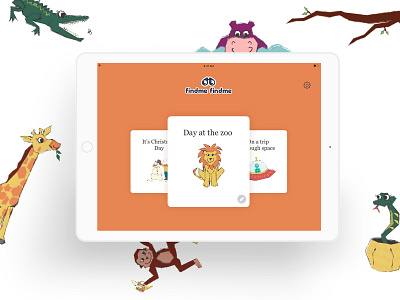 Findme findme animals app children childrens app childrens book illustration ipad app kids storybook tablet app ui