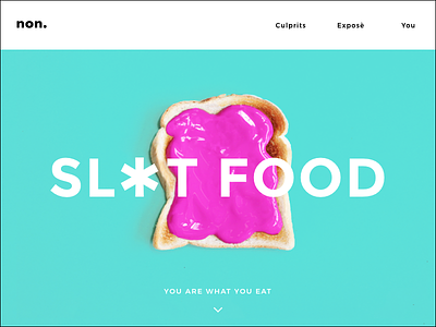 SL*T FOOD branding contrast flat food image making knolling photography set design webpage website