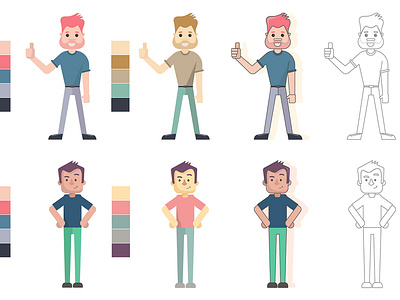 Flat Style Character Designs