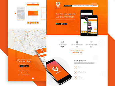 Carefer App Lp app design landing page