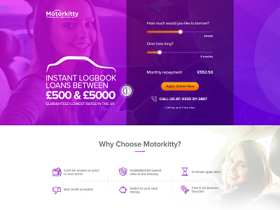 Motorkitty Landing Page UX, UI Design