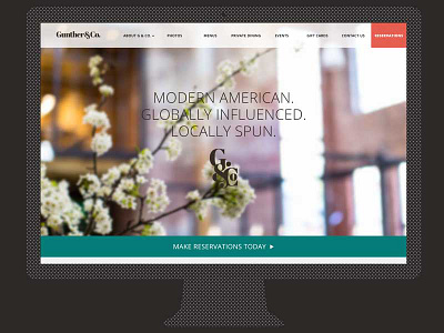 Gunther & Co Home Page clean gunther co. layout minimal responsive restaurant simple ui ux