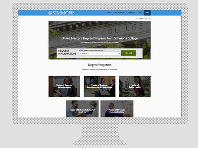 Simmons College Online Learning Website accessible clean design elearning higher education ui web