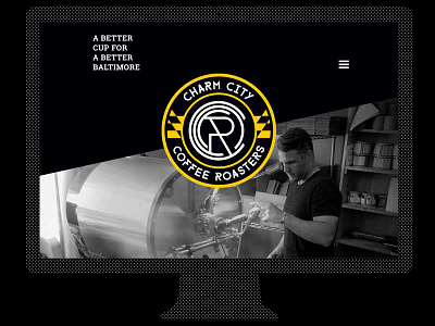 Charm City Coffee Roasters Website black coffee dark mobile first responsive single page site ui web