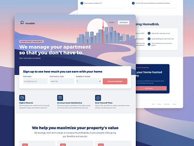 HomeBnb Website Design colourful gatsbyjs gradient illustration ui uidesign uxdesign webdesign