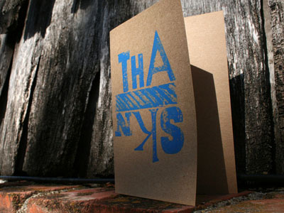 Thank You Card letterpress typography