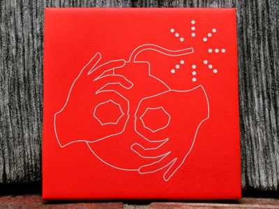 Bomb Hands Laser Etched Tile illustration laser street art tiles