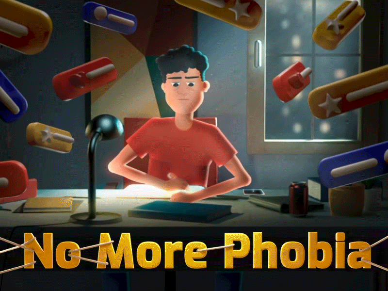 No More Phobia - 7DaysBrief 3d aftereffects animation character character animation cinema4d duik illustration illustrator render rig