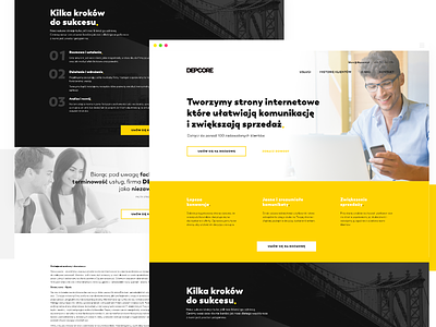 DEPCORE company page design clean company design web web design website yellow