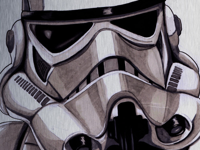 Aluminium Stormtrooper empire letraset metal print promarkers star wars stormtrooper