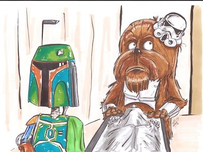 Boba Fett and Guard boba fett chewbacca chewie letraset promarkers star wars