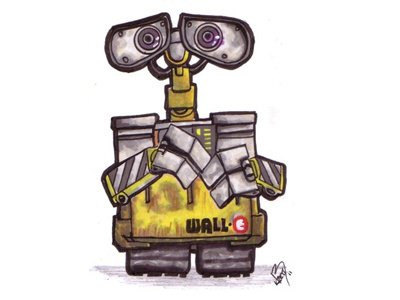 Wall E Sketch Card letraset pixar pro marker sketch card wall e