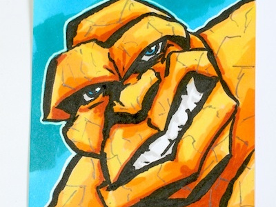 The Thing sketch card ben grimm comics marvel sketch card the thing