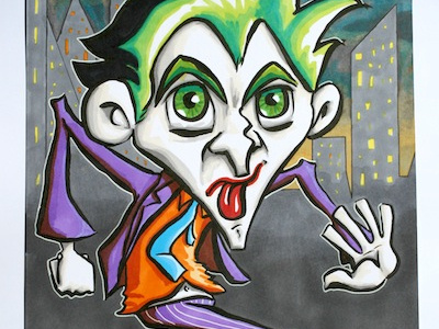 Crazy Joker batman comics joker letraset markers