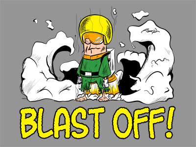 Blast Off! T-Shirt blastoff jet pack rocket pack tee tshirt