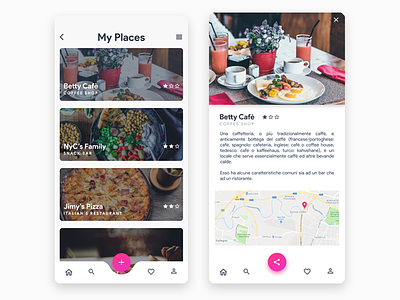 Myplaces - Favourite places app description favourite figma list restaurant share