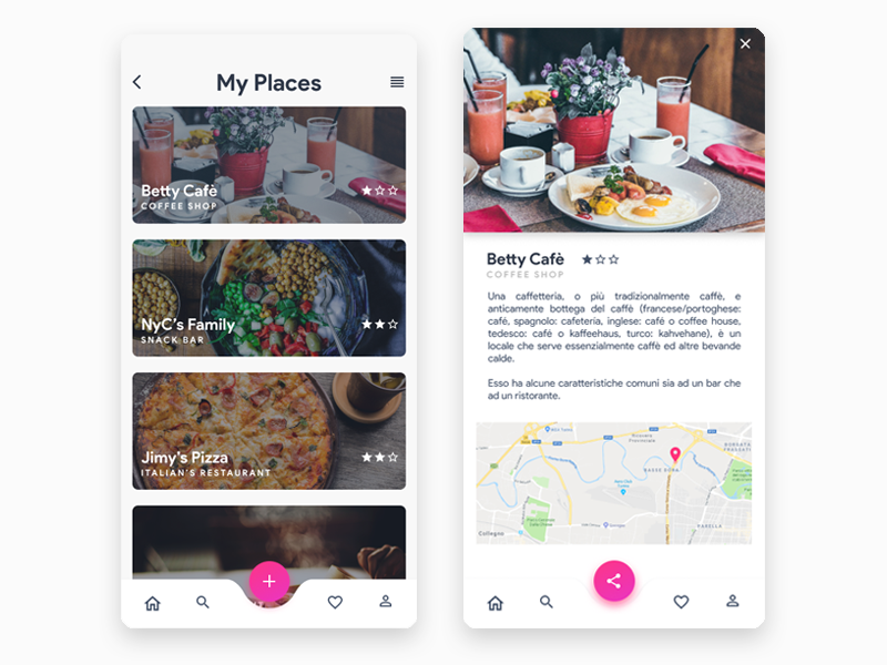 Myplaces - Favourite places app by Filomena Sepe on Dribbble