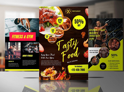 Food Restaurant Flyer Design designs, themes, templates and downloadable graphic elements on 