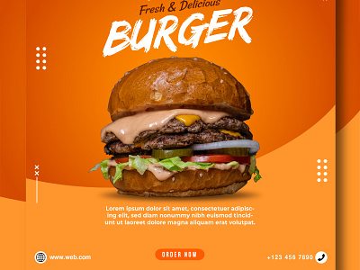 Burger social media post/ad design ad design adobe illustrator banner ad design banner design food design food social media post graphic design social media ad design social media banner social media design social media post