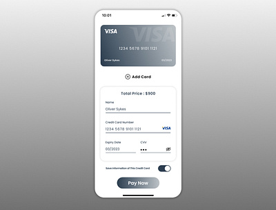 Daily UI 002 - Credit card checkout page or form app design branding credit card checkout design credit card design dailyui graphic design mobile app mobile app design ui ui visual design uidesign uiux design visa design