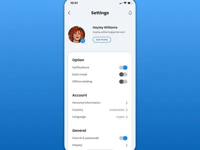 Daily UI 007 - Settings app design app settings branding dailyui figma graphic design mobile app mockup prototyping redesign ui ui ui design ui ux design user experience user interface wireframing