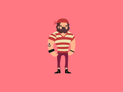 pirate sailor illustration vector
