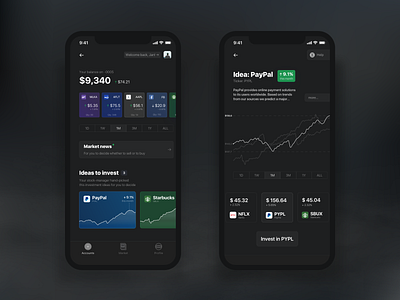 Investment app interface