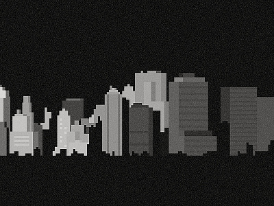 Ossada . Skyline 2d 8bit background city dirty film grain flat greyscale icon illustration noise noisy pixel pixelart shadesofgrey skyline ui urban webdesign