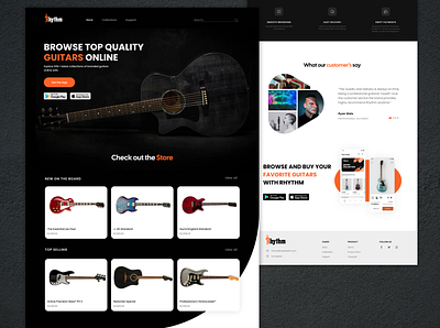 Rhythm - Guitar store website part 2 app design ui website