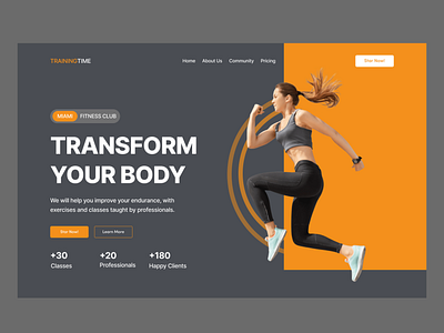 Training Website Design crossfit excersice website exercise figma design fitness gym home page landing page modern website run website sports training webdesign web design webdesign website workout