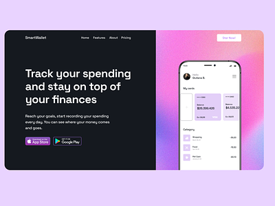 Online Wallet App Website Design