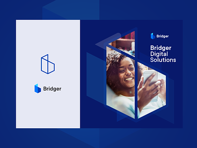 Bridger Logo blue branding bridge digitalagency identity logo mark marketing modern logo