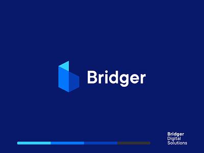 Bridger Logo blue brand branding bridge bridger concept digital icon identity logo mark symbol