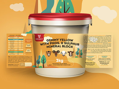 Packaging - Gemmy Animal Feed animal branding colors feed illustration package design packaging packaging design