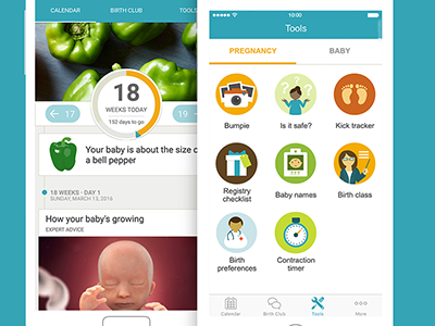 UX/UI Redesign for My Pregnancy and Baby Today App app pregnancy app tools ui ux