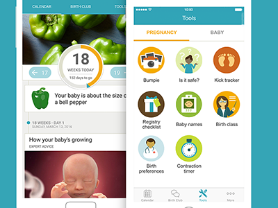 UX/UI Redesign for My Pregnancy and Baby Today App