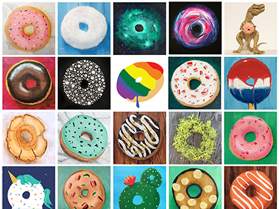#100donutchallenge donuts illustration mixed media painting