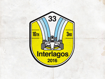 Verstappen Interlagos 2016 Tribute Badge badge car formula halftone illustration monoline old paper print racecar sticker vintage
