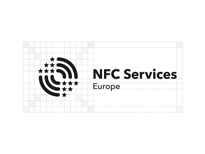NFC Services logo design europe grid logo nfc technology wireless